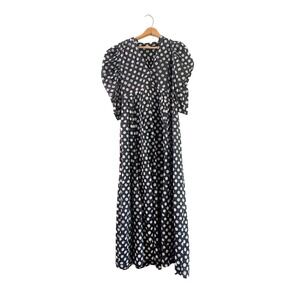 Matta Midi Dress Black Polka Dot Cotton S